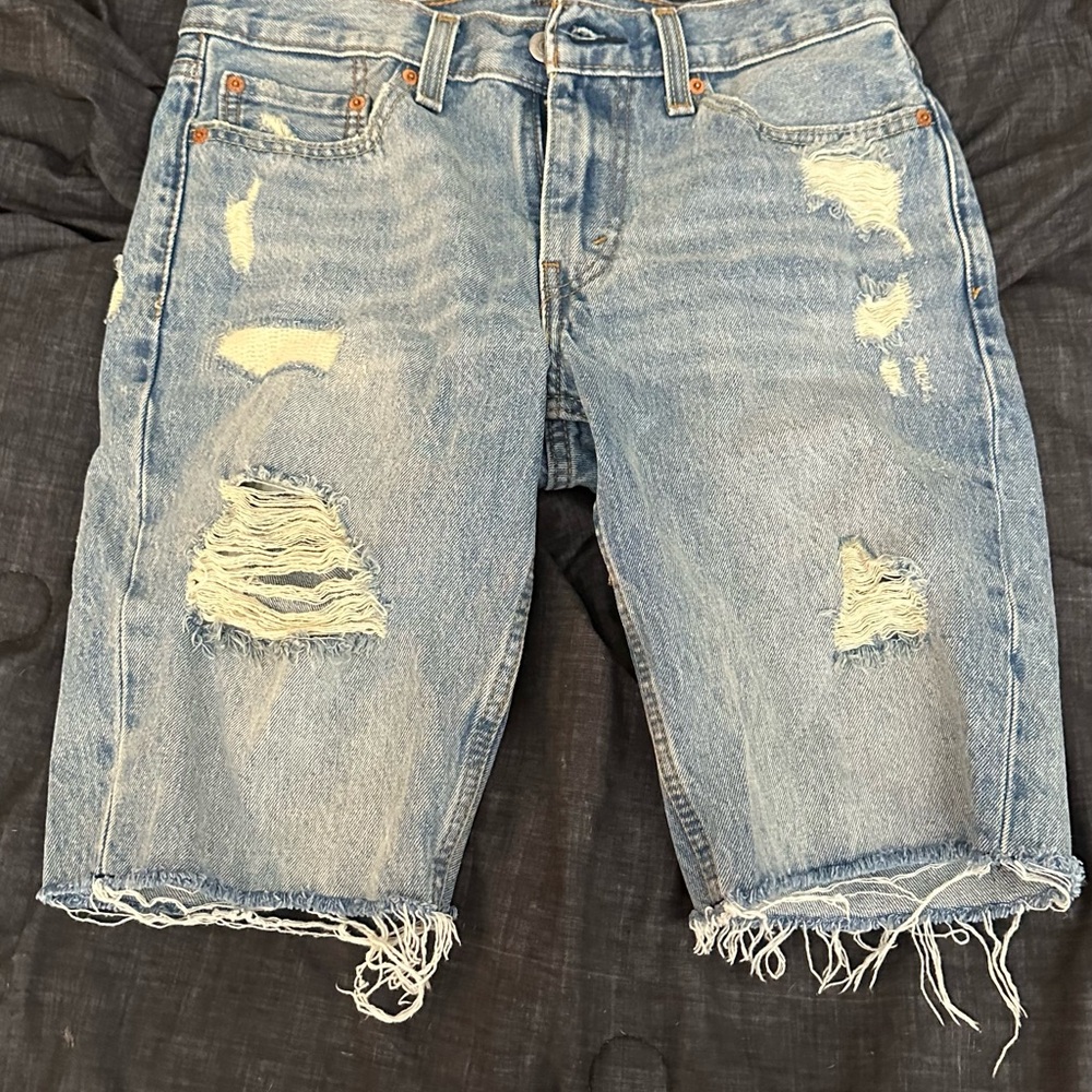 Men's Distressed Denim Shorts